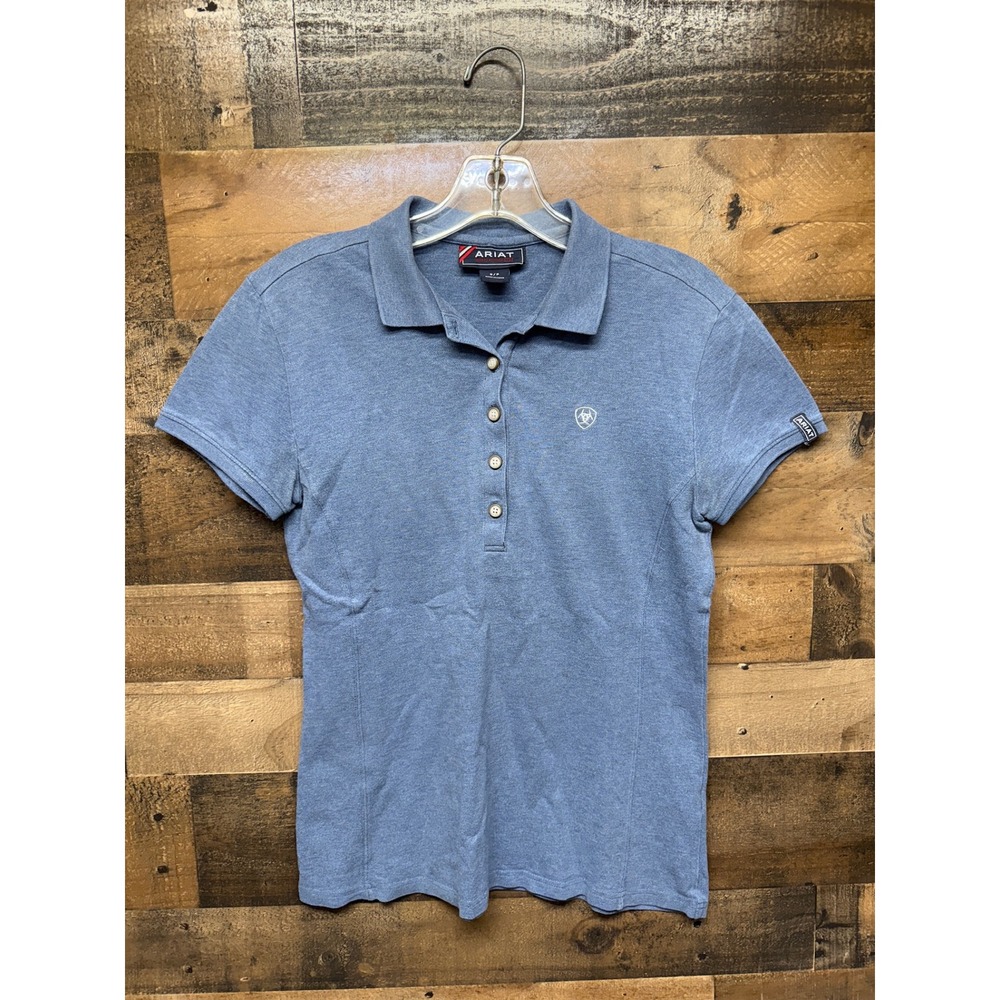 Ariat Womens‎ Blue Short Sleeve Polo Shirt Size S P Equestrian Casual